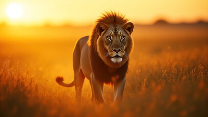 male lion in the sun