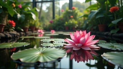 pink water lily