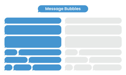 Chatting bubbles set. Speech bubble message on phone. Vector