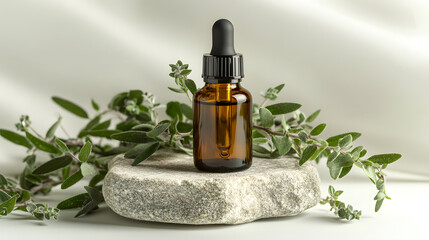 Bottle of Perfume on a Stone Pedestal