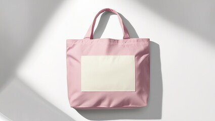 pink shopping bag on white