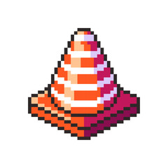 Pixel art Traffic cone game asset design