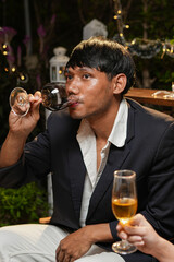 food and Drink, wine red and for a friendly, in a bar or a restaurant 