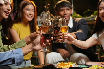 food and Drink, wine red and for a friendly, in a bar or a restaurant 