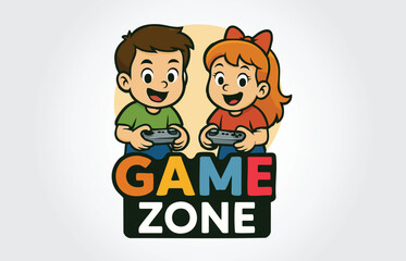 Game Zone Colorful Cartoon Logo Vector Template
