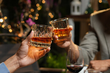 whiskey, for a friendly party in a bar or a restaurant.