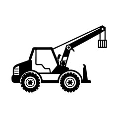 Naklejka premium Telescopic handler (telehandler) icon