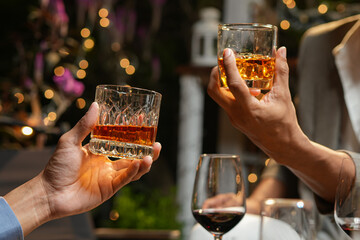 whiskey, for a friendly party in a bar or a restaurant.
