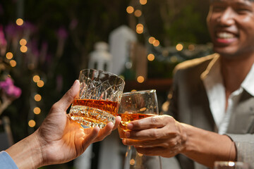 whiskey, for a friendly party in a bar or a restaurant.