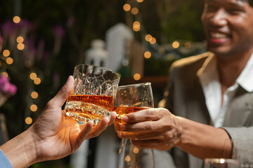 whiskey, for a friendly party in a bar or a restaurant.