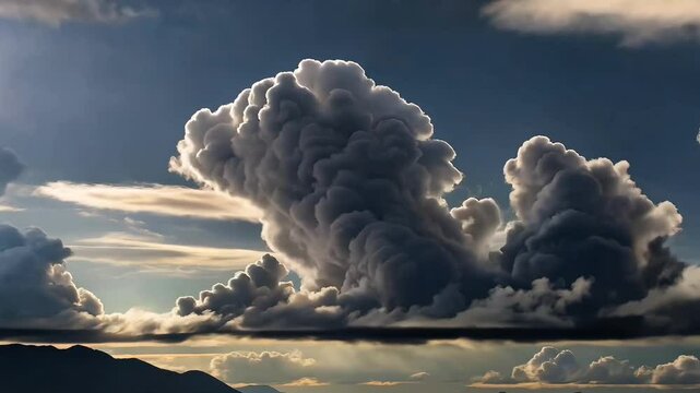 Majestic storm clouds rolling in slow motion