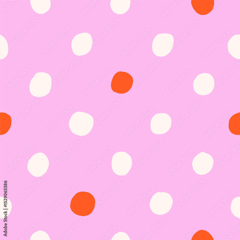 Poster polka dot pattern, seamless print. endless background, repeating texture in modern doodle style with