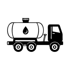 Obraz premium Black water bowser icon, modern design, transport equipment for agriculture