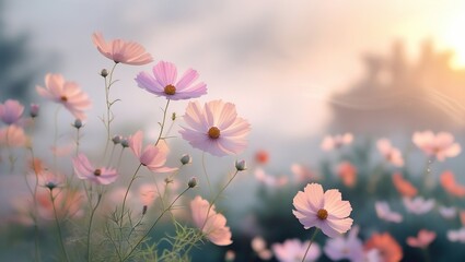 pink flowers in the field