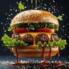 hamburger on a plate