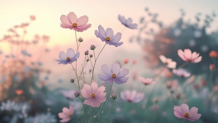 pink flowers in the field