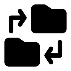 folder sync black glyph icon
