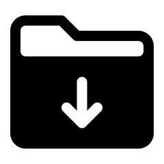 folder arrow down black glyph icon