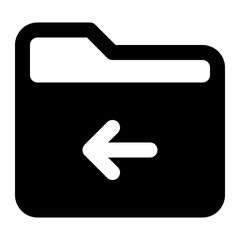 folder arrow left black glyph icon