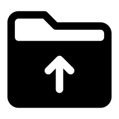 folder arrow up black glyph icon