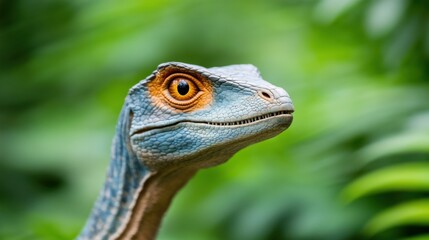 Fototapeta premium Realistic Close-Up of a Colorful Dinosaur-like Creature in a Natural Setting