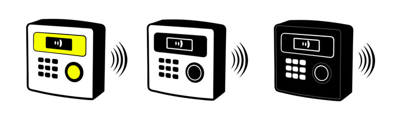 Alarm system icon  in colorful and monochrome designs