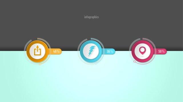 Uploading, geolocation and battery charging infographic loading process animation.