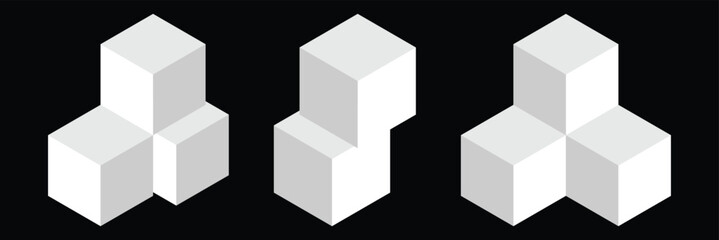 Cube vector icon. Cube symbol on a white background.