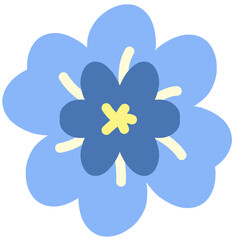 Decorative botanical blue flower 