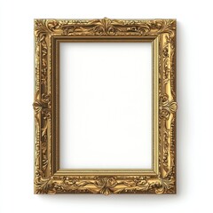 Rectangle vintage gold picture framed mockup art decorative painting.