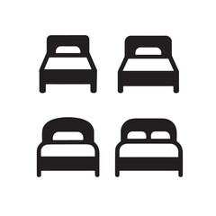 Bed vector icon flat design