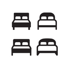 Bed vector icon flat style