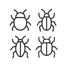 Beetle vector icon bold shape