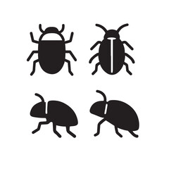 Beetle vector icon flat top