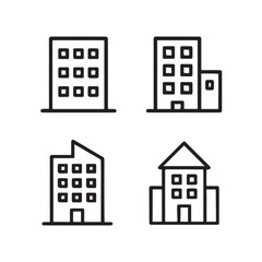 Building vector icon bold windows