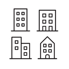 Building vector icon clean outline