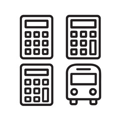 Calculator vector icon bold outline