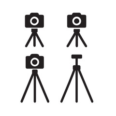 Camera tripod vector icon flat style