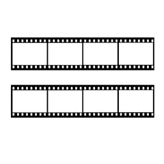 Roll Film - Minimalist Black Bar Icon – Dual Horizontal Rectangles on White Background