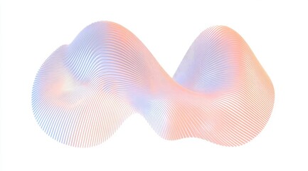 Abstract, soft-edged, flowing form in pastel hues