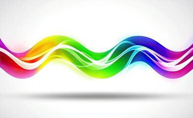 Abstract rainbow wavy lines on white background (8)