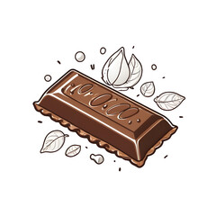 Minimal Line Art Icon of a Chocolate Bar &ndash; Cute Snack Illustration