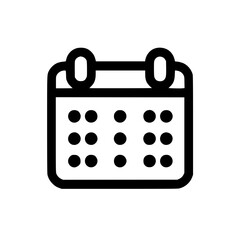 Minimal Black Line Calendar Icon for Scheduling and Planning