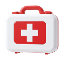 Obraz premium First aid kit 3d isolated transparent background for emergencies medical supplies digital viewpoint