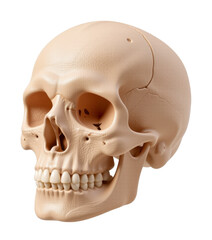 3d isolated human skull model transparent background realistic content scientific environment side view