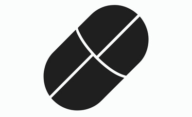 Pill icon, medicine and pills vector silhouettes  