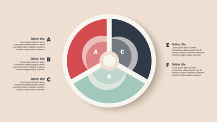 Business process chart infographics with 3 step circles. Round workflow graphic elements. Company flowchart presentation slide. Vector info graphic in flat design