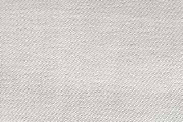 White fabric. Material for tailoring. Pattern with straight small dark lines