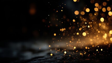 Golden Sparkles in Dark Ambient Light