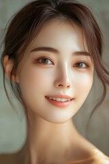 Naklejka premium 30s female beauty face model